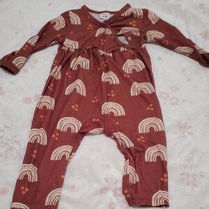 PatPat Brown One Piece with Rainbow Pattern